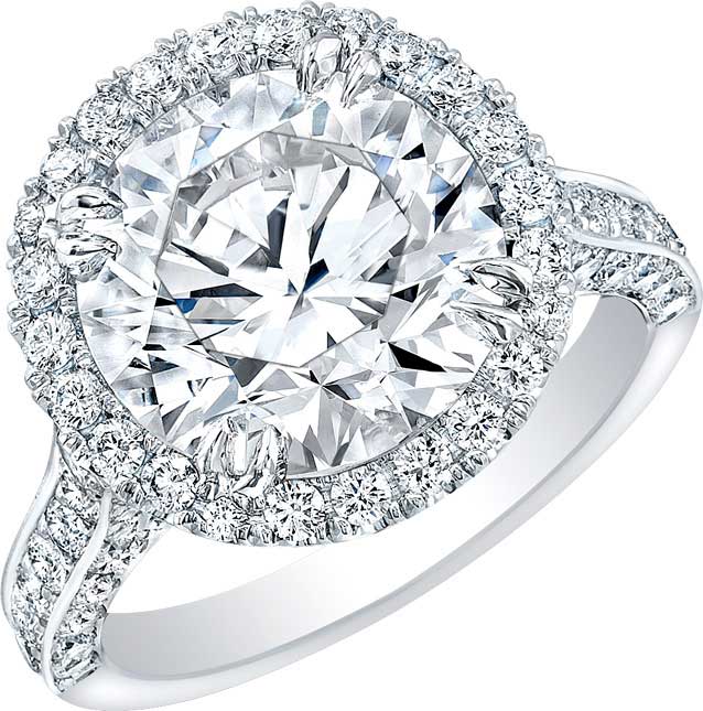 Engagement Ring -Large Princess Cut Diamond Engagement Ring Brilliant  Trapezoids side Diamonds-ES1144PR